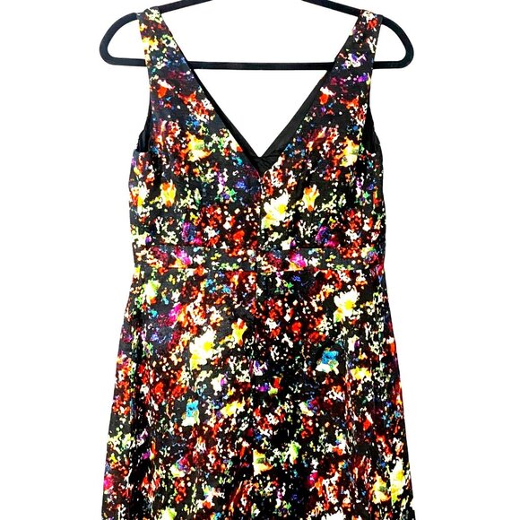 Gap Maternity Abstract Print Sleeveless V-Neck Empire Waist Dress with Pockets 2 - Picture 3 of 11
